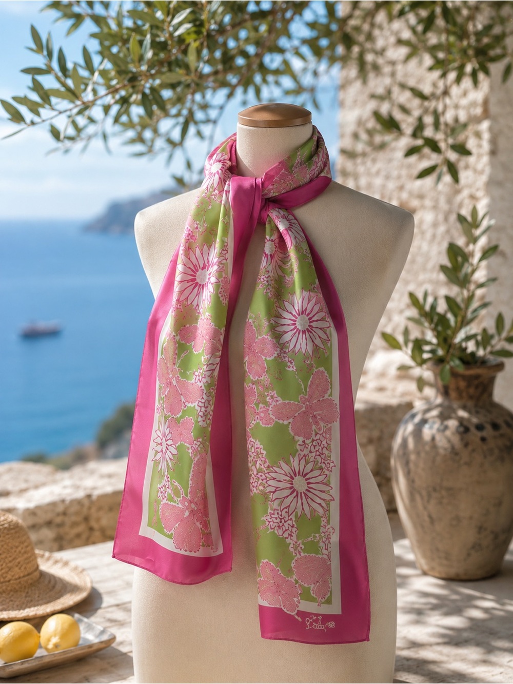 🎀🌸 Lilly Pulitzer “Race for the Cure” Scarf – Butterflies & Floral Print 🌸🎀
